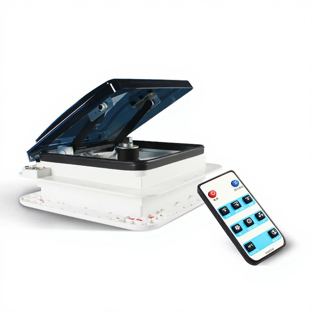 280x280mm 12V Electric Motor with Lights RV Roof Hatch with Remote Control for Caravan Camper Van