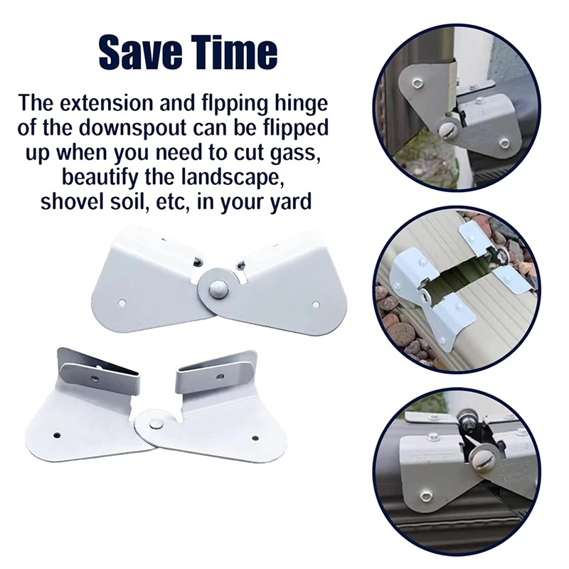 GTBL 4 Pack Gutter Downspout Extensions Gutter Hinges Downspout Extension For Rectangle Or Square Downspout