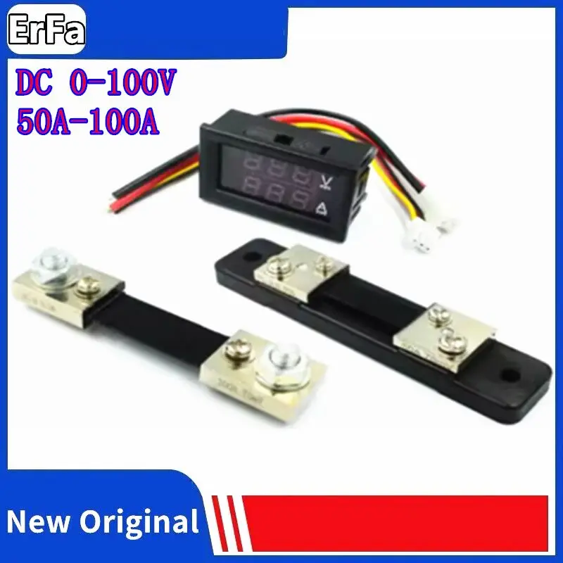 DC 0-100V 50A 100A Digital Voltmeter Ammeter Dual Display Voltage Detector Current Meter Volt Gauge 0.28