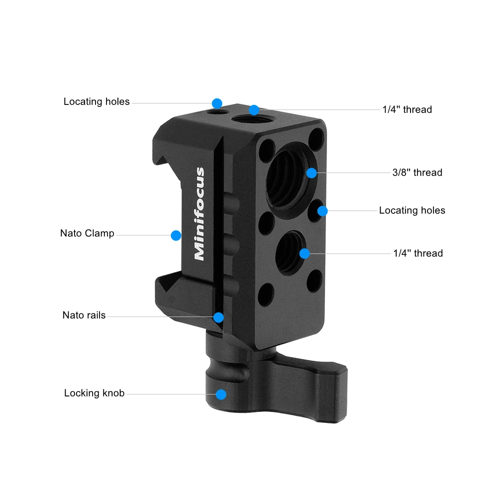 NATO Rail Clamp Mounted Cold Shoe Adapter for DJI RS 2 RSC 2 RS 3 Pro RS3 Gimbal Monitor Video Light Microphone Accessory Mount