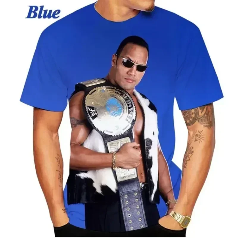 دواين جونسون ثلاثية الأبعاد تي شيرت مطبوع الرجال للجنسين عادية المتضخم تي شيرت شخصية Harajuku الشارع الجولة الرقبة قصيرة الأكمام بلايز