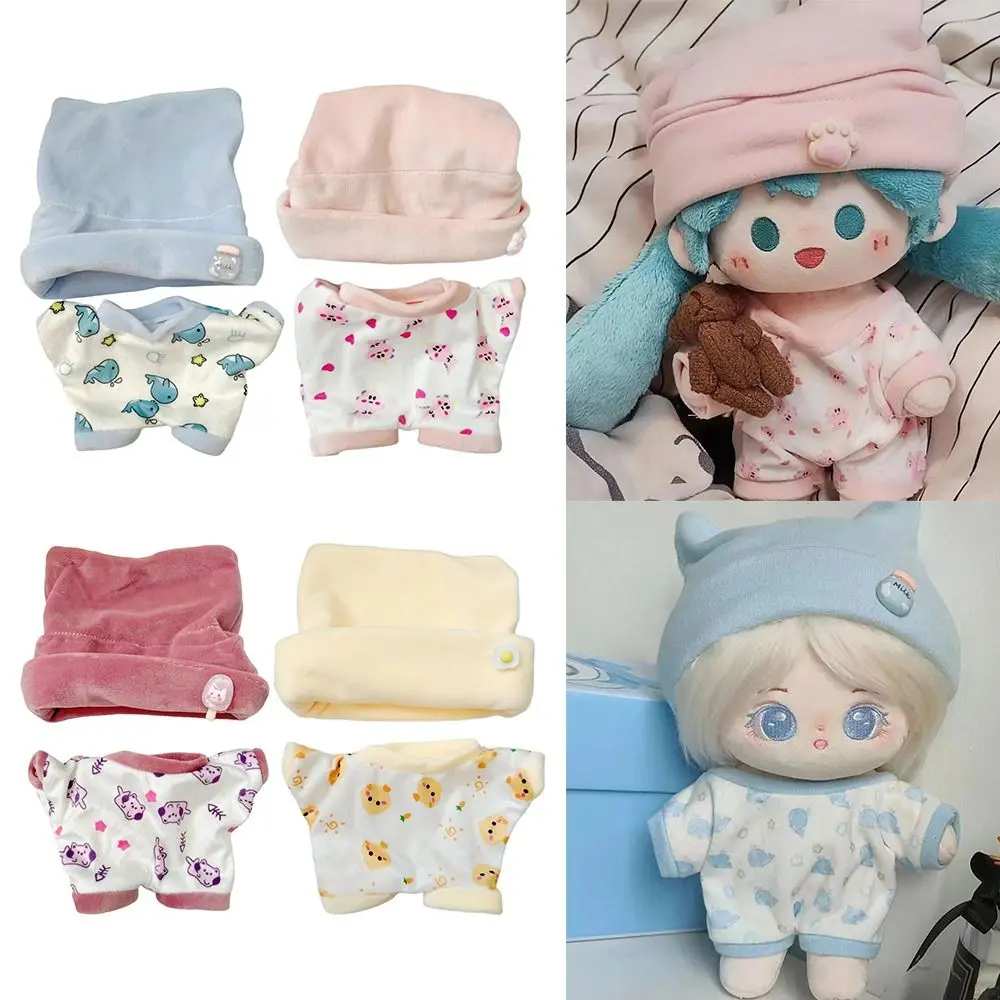 Multicolor 20cm Doll Clothes Cartoon Animal Pattern Replacement Outfit Doll Pajamas Suit Changing Dress Game Photo Props