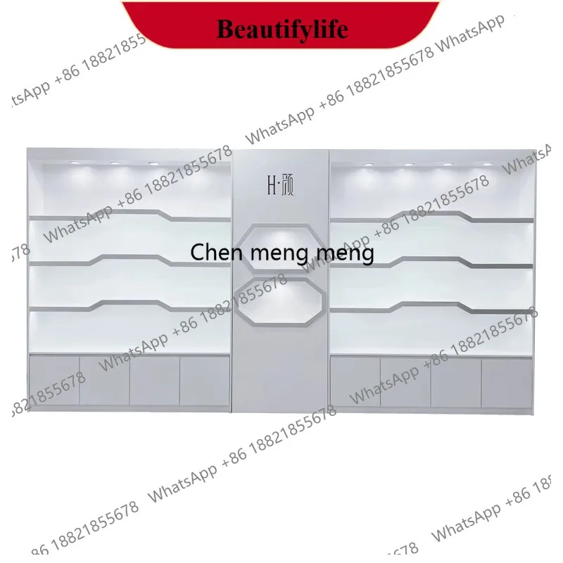 

F185 Nordic Creative Cosmetics Display Cabinet High-end Customized Beauty Salon Shelf Nail Skin Care Products Salon Furniture