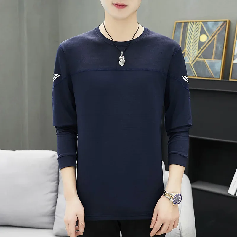 

Мягкие спортивные футболки, быстросохнущие дышащие универсальные мужские футболки с круглым вырезом и длинными рукавами, повседневная одежда, облегающая спортивная куртка