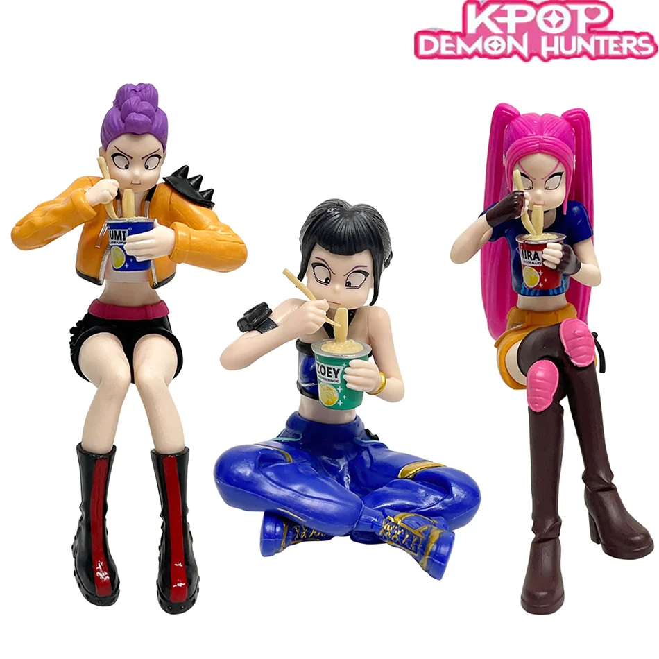 

3pcs/Set Kpop Demon Hunters Figure Toy Cartoon Rumi/Mira/Zoey Action Figure PVC Desktop Decoration Model Doll Toy Fans Gifts