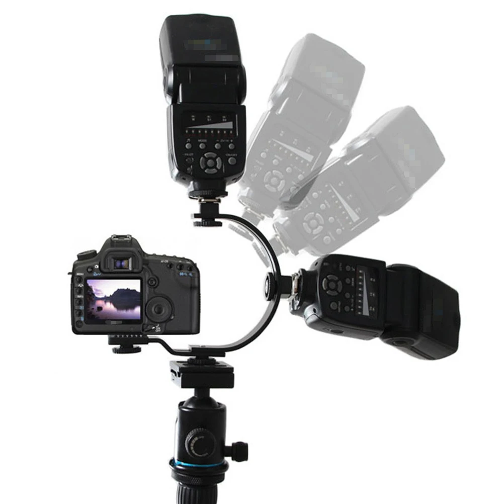 

Flash Bracket C Shaped Adjustable Metal Mount For Dslr Camera Video Light Stand Studio Photography Equipment