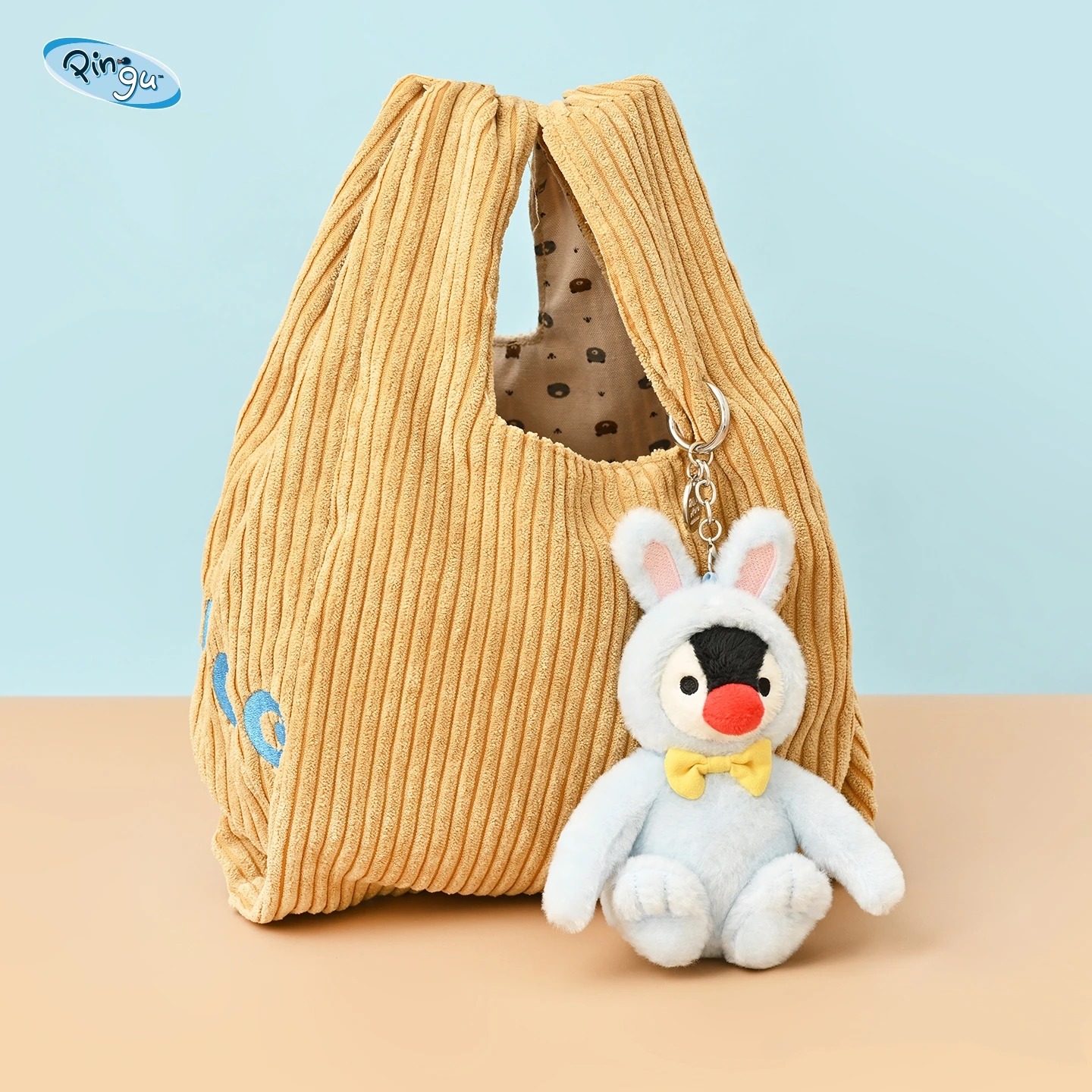 Lindo Pingu Pinga pingüino oso conejo serie muñeco colgante de peluche bolsa de juguete colgante llavero colgante juguete de peluche