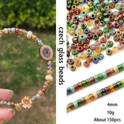 Retro 4mm Czech Beads Charm Glass Beads for Jewelry Making Bracelet Necklace Earrings Keychain DIY Jewelry Accessories