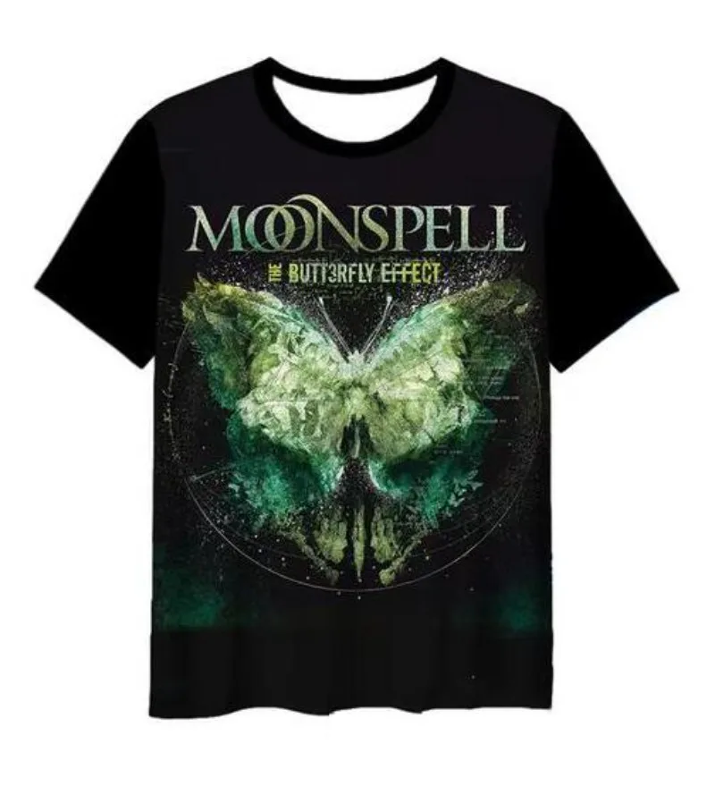 

New Fashion Men/Women MOONSPELL Band 3D Print Short Sleeve T-Shirt Casual Hip Hop Summer T Shirt Tops