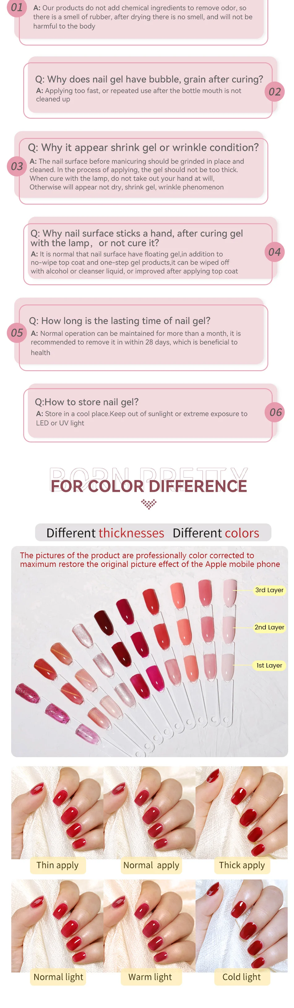 BORN PRETTY 9 Farben Pat Painting Gel Nagellack Blüten-Stempeldesign UV LED Soak Off Gel Lack Farbverlauf Pat Gel Palette – Detail 5