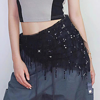 2025 Jazz Dance Hip Scarf, Street Dance Waist Chain Hip Scarf Accessories, Sequin Triangle Scarf, Tassel Belly Dance Hip Scarf