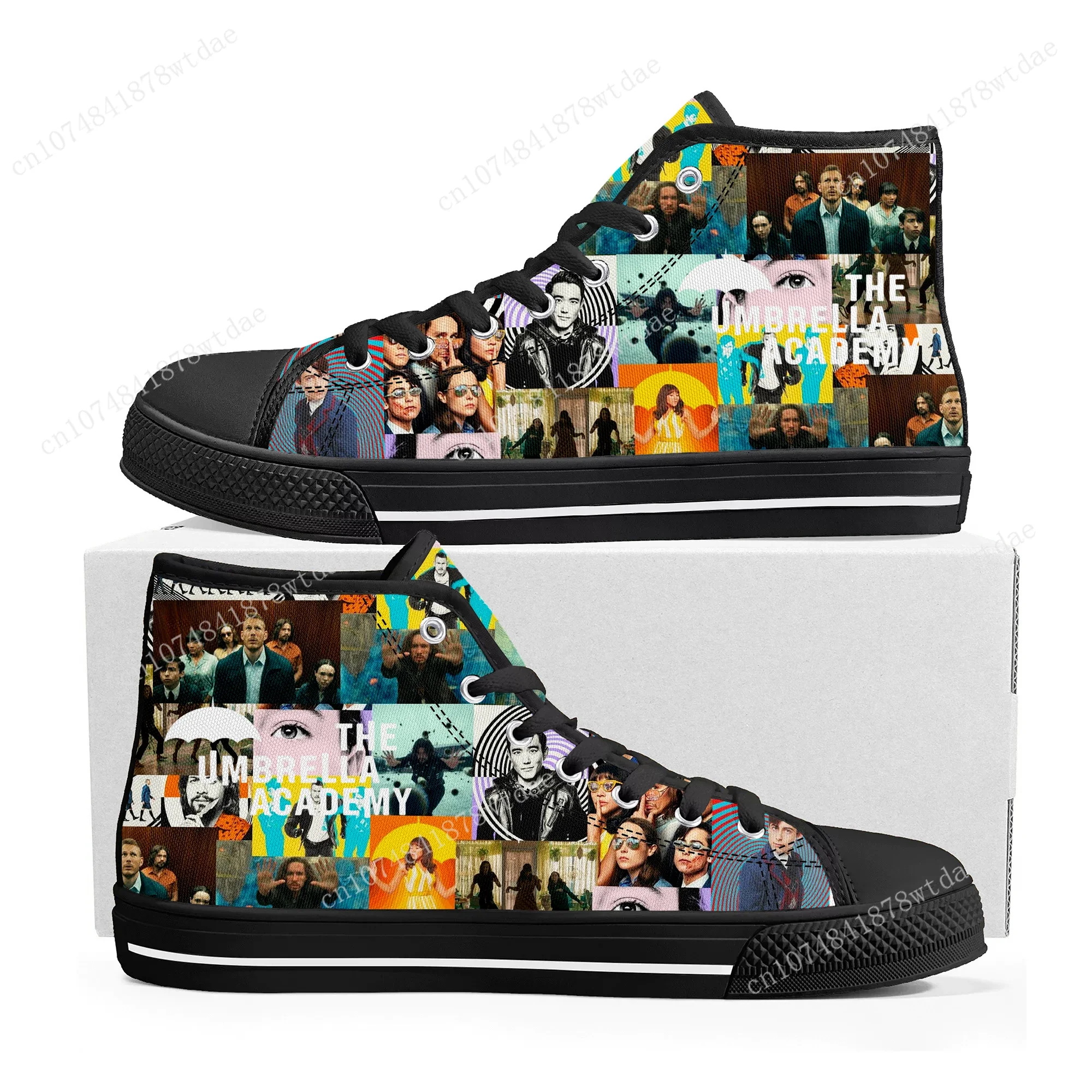 De Paraplu Academie Hoge Top Sneakers Heren Dames Tiener Hoge Kwaliteit Canvas Sneaker Anime Cartoon Casual Op Maat Gemaakte Schoenen