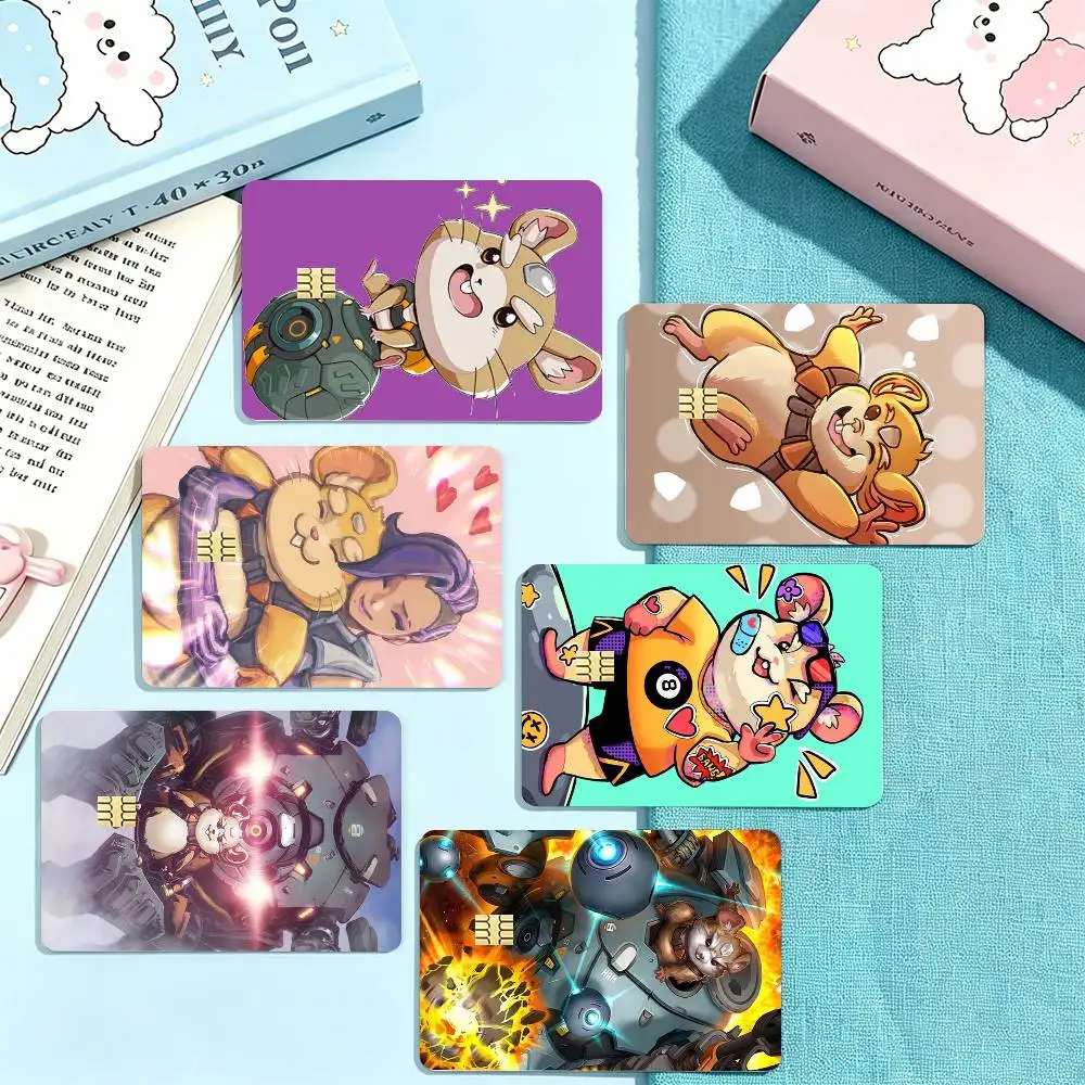 game W-Wrecking Ball O-Overwatch Credit Card HD Stickers Small Chip Waterproof Sticker Game Card Decal Gift
