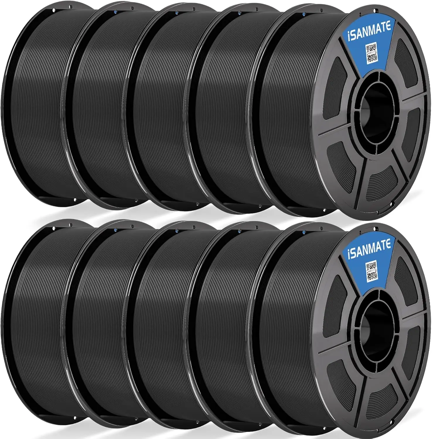 

High-Speed PLA Filament 1.75mm Black 10KG Bundle for Bambu Lab Printers, Dimensional Accuracy ±0.02mm