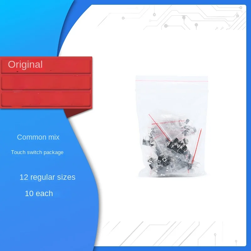 Pacote de componentes comum pacote de interruptor misto luz interruptor de toque micro interruptor chave 12 tipos 10 cada