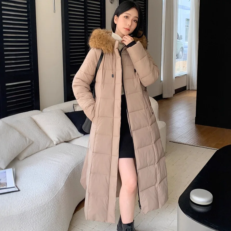 パーカー女性ロングコートフード付き毛皮の襟ジャケット厚く暖かい Y2k ストリートジャケットワークコートエレガントな秋冬 2025