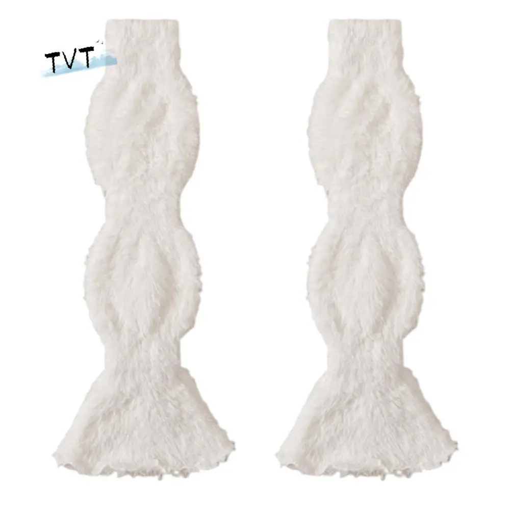 

Pile Socks Y2K Coral Fleece Foot Cover Elastic Warm Lolita Boots Cover Soft Breathable Solid Color Heap Socks Girl