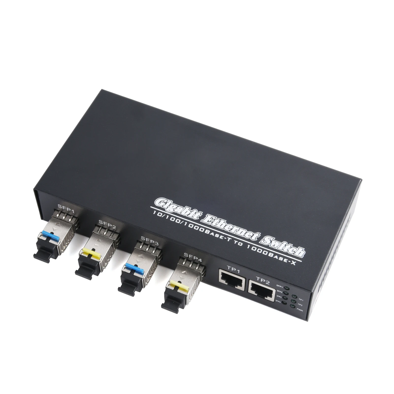 Gigabit SFP Media Converter 4 SFP to 2 RJ45 Transceiver 10/100/1000M Fiber Optic Switch With 3KM/20KM LC/SC SFP Module