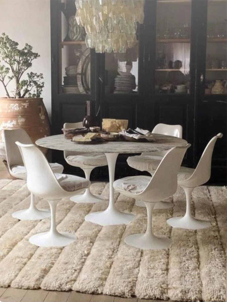 Retro Beige Carpet Living Room Handmade 3D Plush Carpets Simple Luxury Bedroom Rug Bedside Soft Floor Mat Large Solid Color
