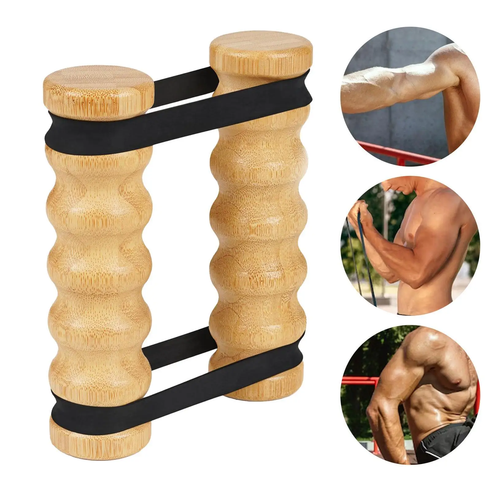 2 Pieces Resistance Stick Chest and Core Workout Equipment Wooden Upper Body Workout Equipment Shoulder and Resistance Training