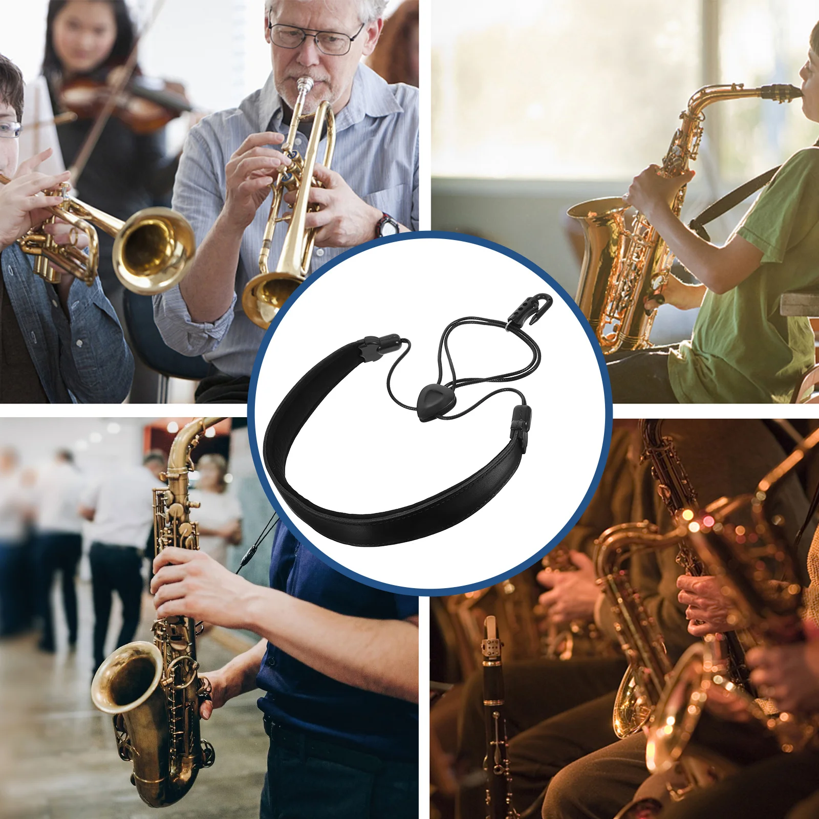 

1 pc Durable Saxophone Strap Neck Belt Lanyard Hanging Accessory Relief Pressure Easy Install Flexible Use For Saxophone