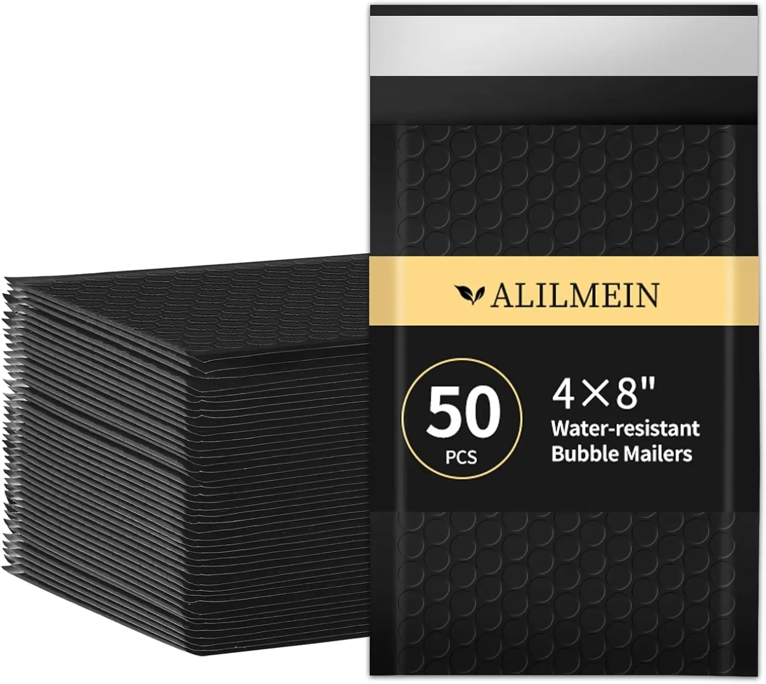 

4x8" Bubble Mailers 50 Pack Waterproof Padded Envelopes Self Seal Adhesive Shipping Bags for Small Business