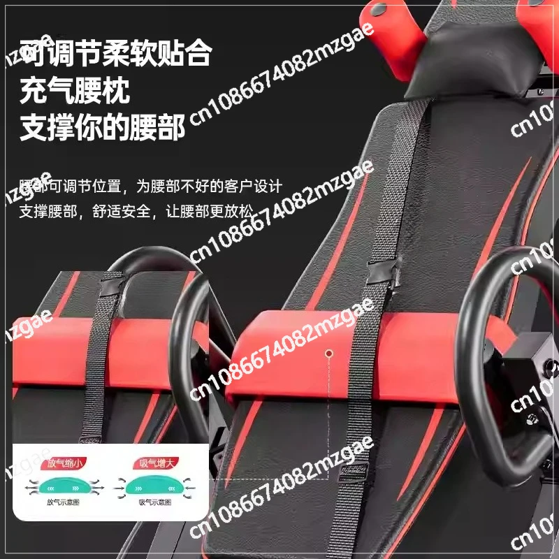 Gravity heavy-duty inverted table back stretching machine with headrests and adjustable protective straps