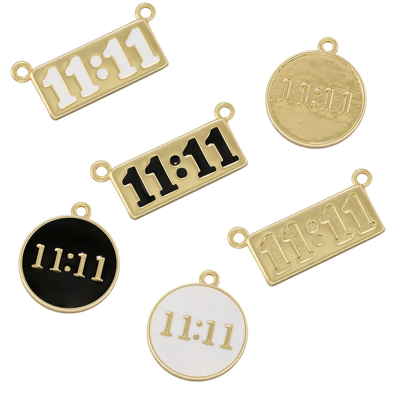 Engelszahl-Amulett 11:11 Zahlenanhänger für Männer und Frauen Glücksbringer-Schmuck Handgefertigte Kupfer-Metall-Accessoires: VD1879 VD1880