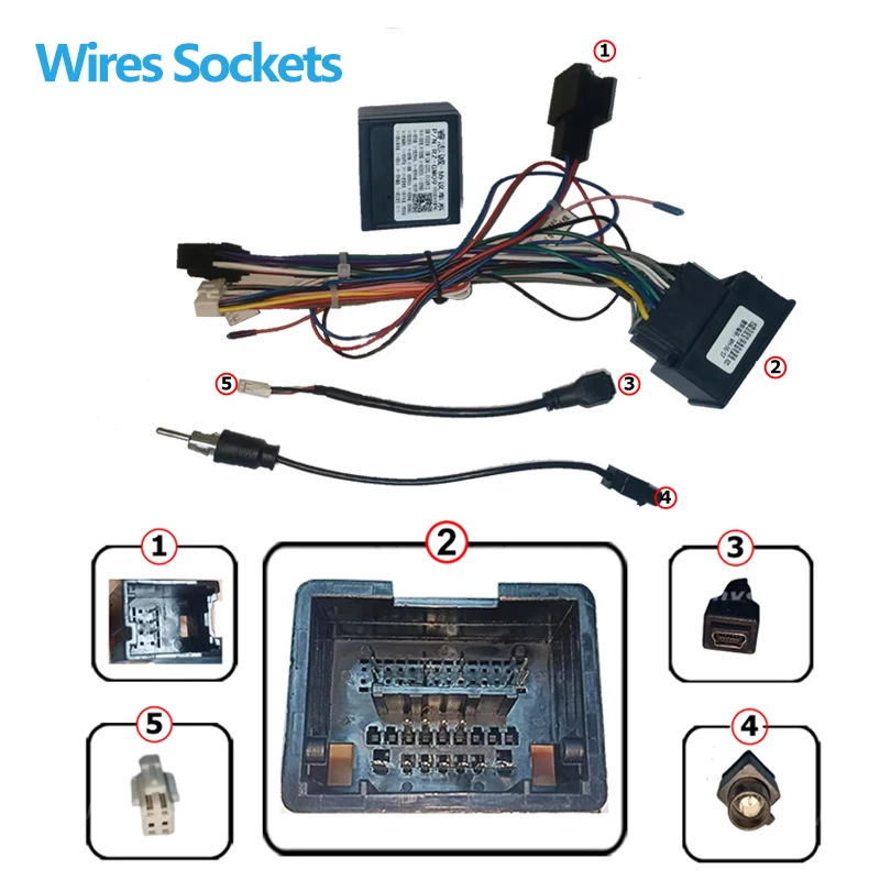 أندرويد راديو السيارة Canbus فك لشروليه كروز تراكس أفيو ماليبو بويك ريجال 16 دبوس الأسلاك قابس كابلات التوصيل محول كابل الطاقة #2