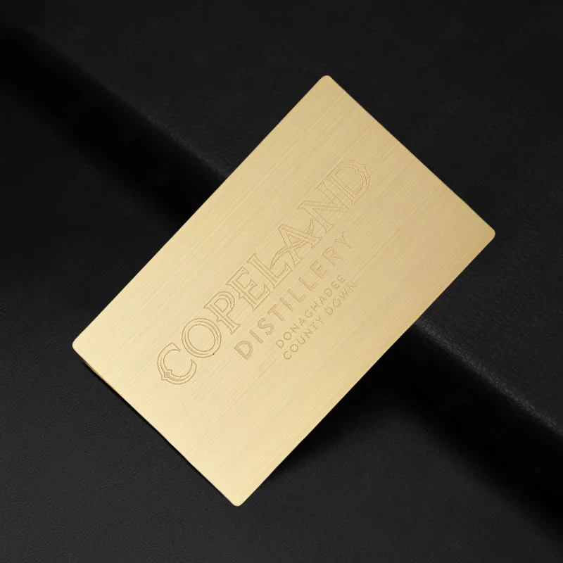 

Gold Stainless Steel Engraved Metal Card COPELAND DISTILLERY Metal Card