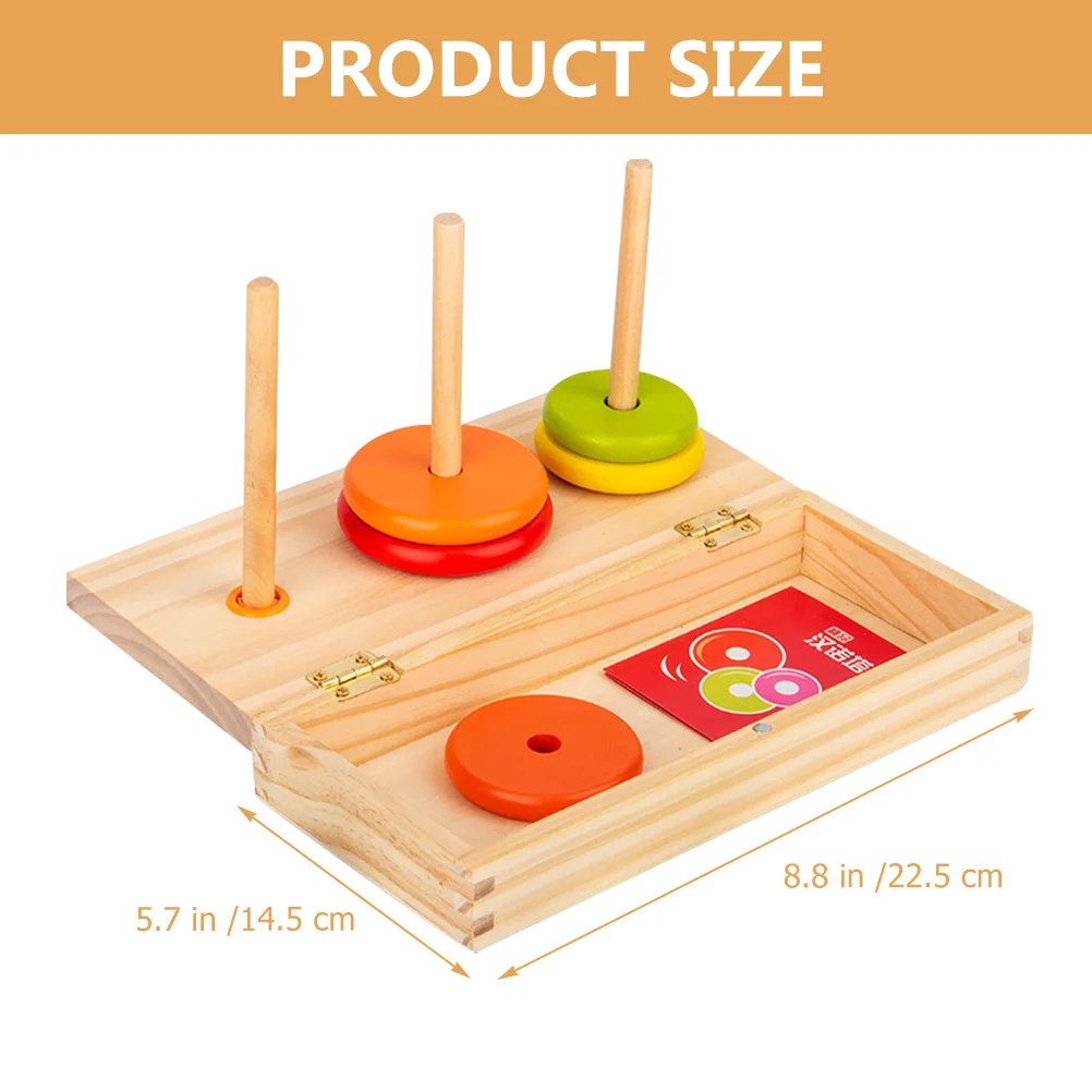 مجموعة واحدة من حلقات برج هانوي الملونة القابلة للتكديس، حلقة الطفل، التنمية المعرفية، التنسيق بين اليد والعين، لعبة تعليمية #4