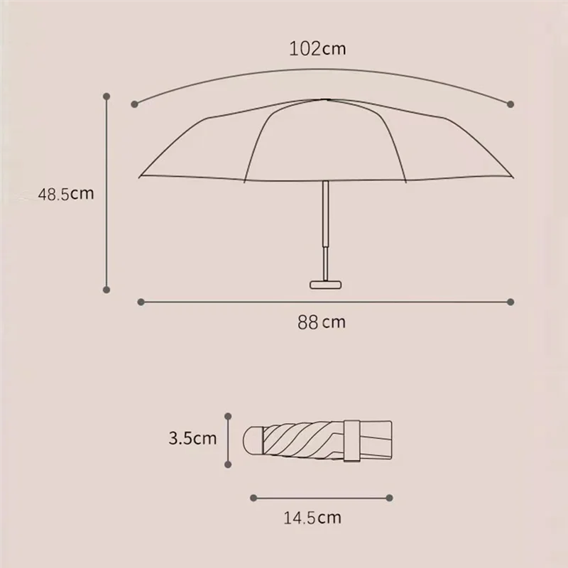 A59E-مظلة شمسية محمولة للجيب كبسولة مظلة مقاومة للشمس لكل من المطر واللامع