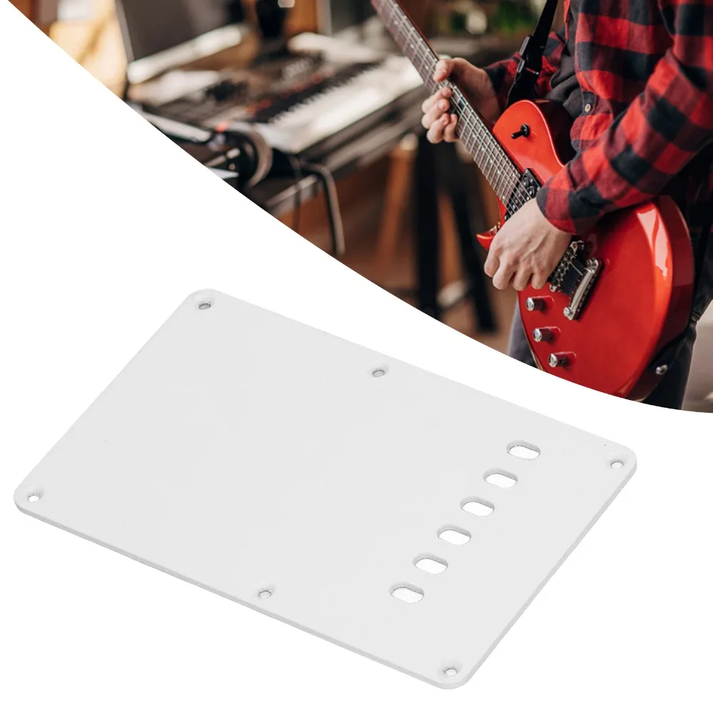 6 Holes Electric Guitar Back Cover Plate PVC With Screws Guitar Pickguard Backplate White/Black/Beige Guitar Parts Back Plate