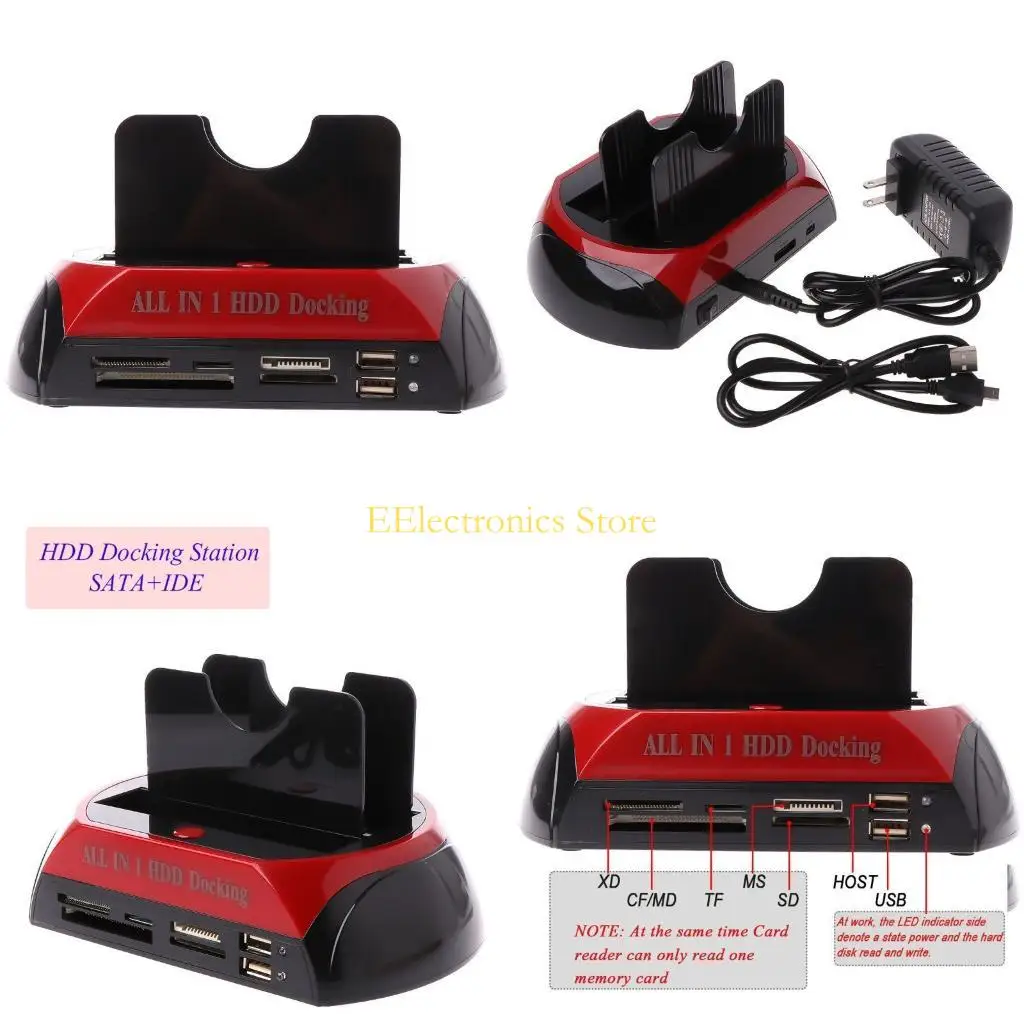 

B03C IDE SATA Dual All In 1 HDD Dock Docking Station for Hard Disk Drive Hdd 2.5 3.5 Reader US Plug