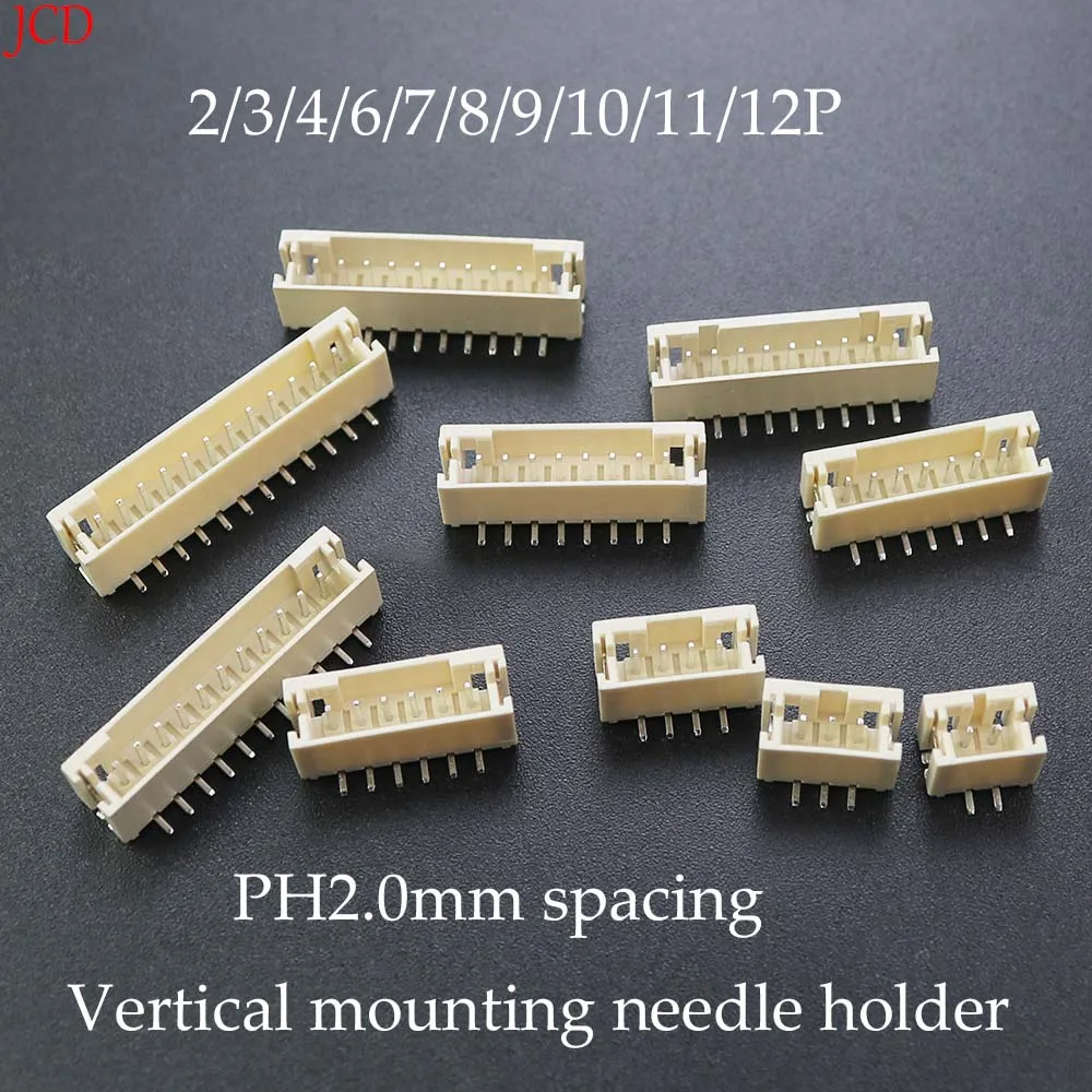 5PCPH2.0mm Pitch SMT Vertical Pin Holder 2.0MM 2P/3P/4P/5P/6P/7P/8P/9P/10P/11P/12P Vertical Patch Socket Connector Pin Connector