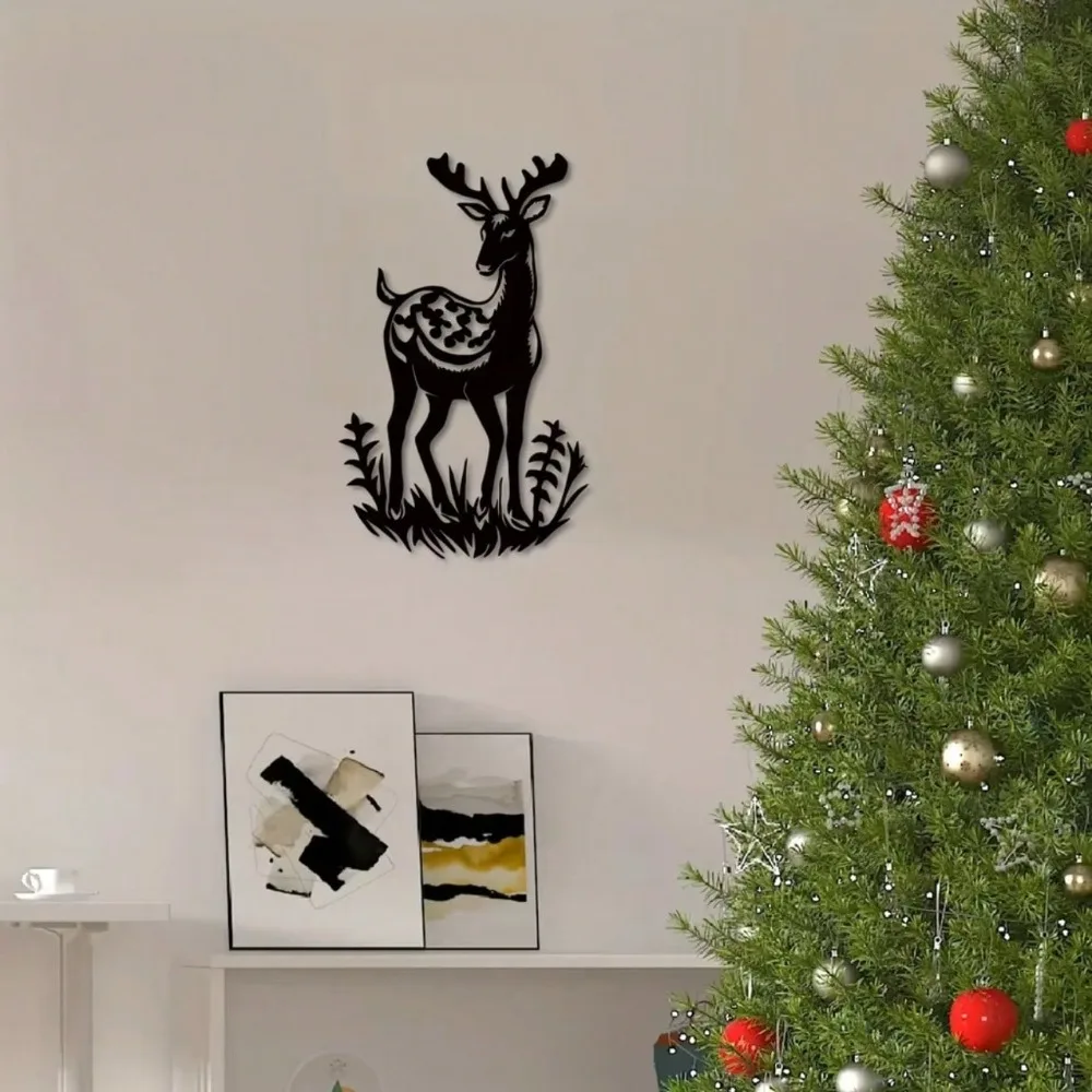

Enchanting Winter Reindeer Wall Art, Rustic Deer Sign for Bedroom, Farmhouse Christmas Decor