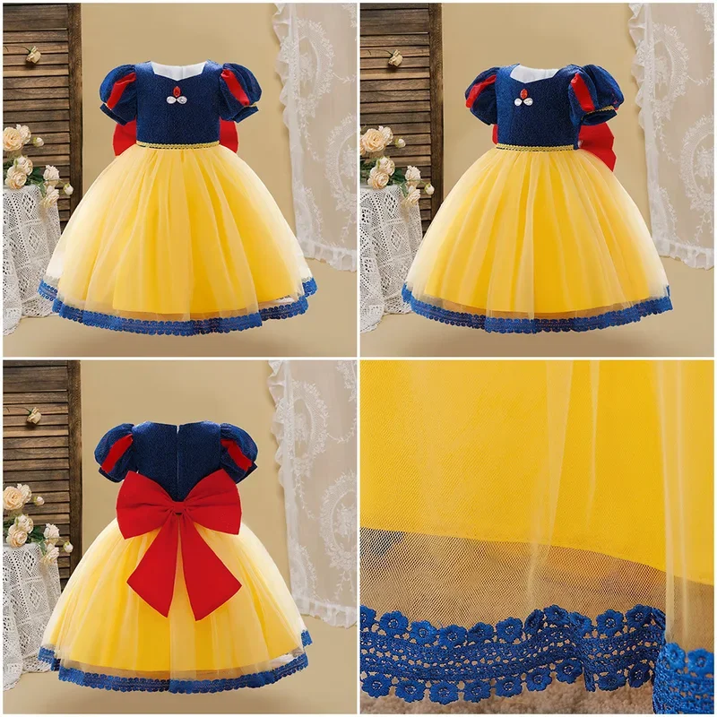 Baby meisjes sneeuwwitte jurken cosplay Halloween Kinderkamer kleding bruiloft bruidsmeisje prom jurk bloemenmeisje de jurk kinderen