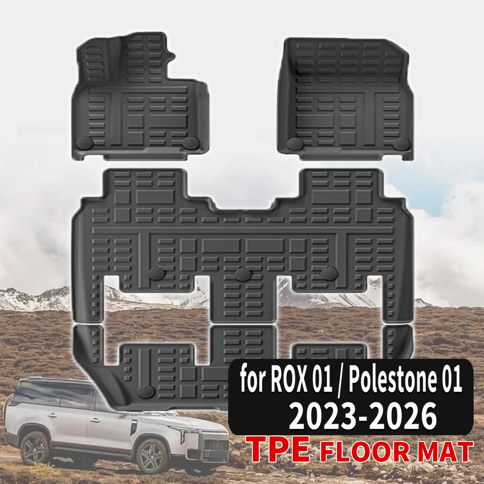 

for ROX 01 / Polestone 01 2023 2024 2025 2026 3D Maxpider Style TPE Floor Mats Full Coverage Heavy Duty All Weather Accessories