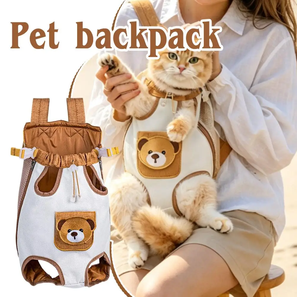 Cat Carrier Backpack Breathable Foldable Water-Resistant Pet Carrier Backpack Hands Free Pet Travel Bag Adjustable Drawstring