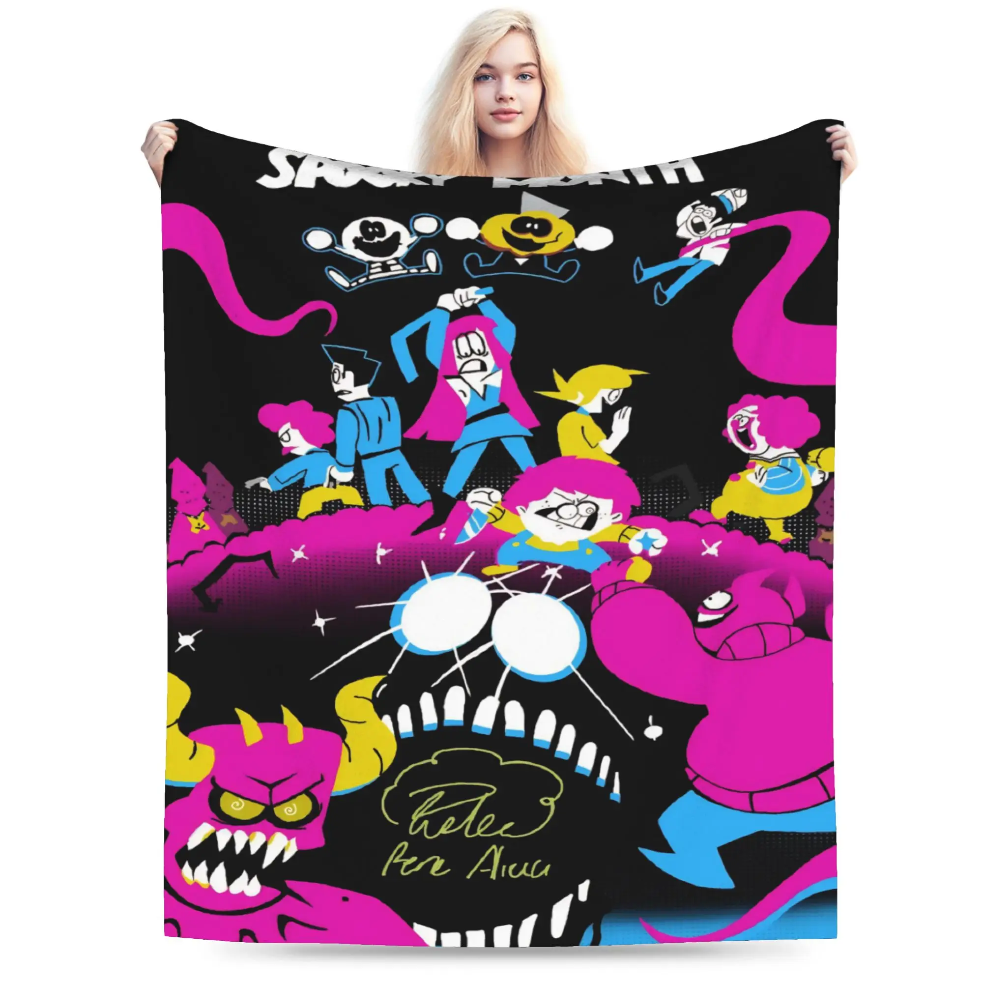 Comfortable Spooky Month Blanket Accessories Home Decorative  Blanket Throw Soft Flannel for Car