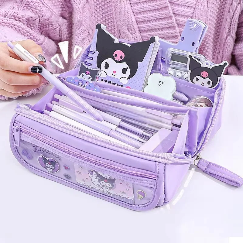 Sanrio Große Kapazität Federmäppchen Aufkleber Memo Pad Gel Stift Kuromi Cinnamoroll Pachacco Student Schreibwaren Set Schulbedarf