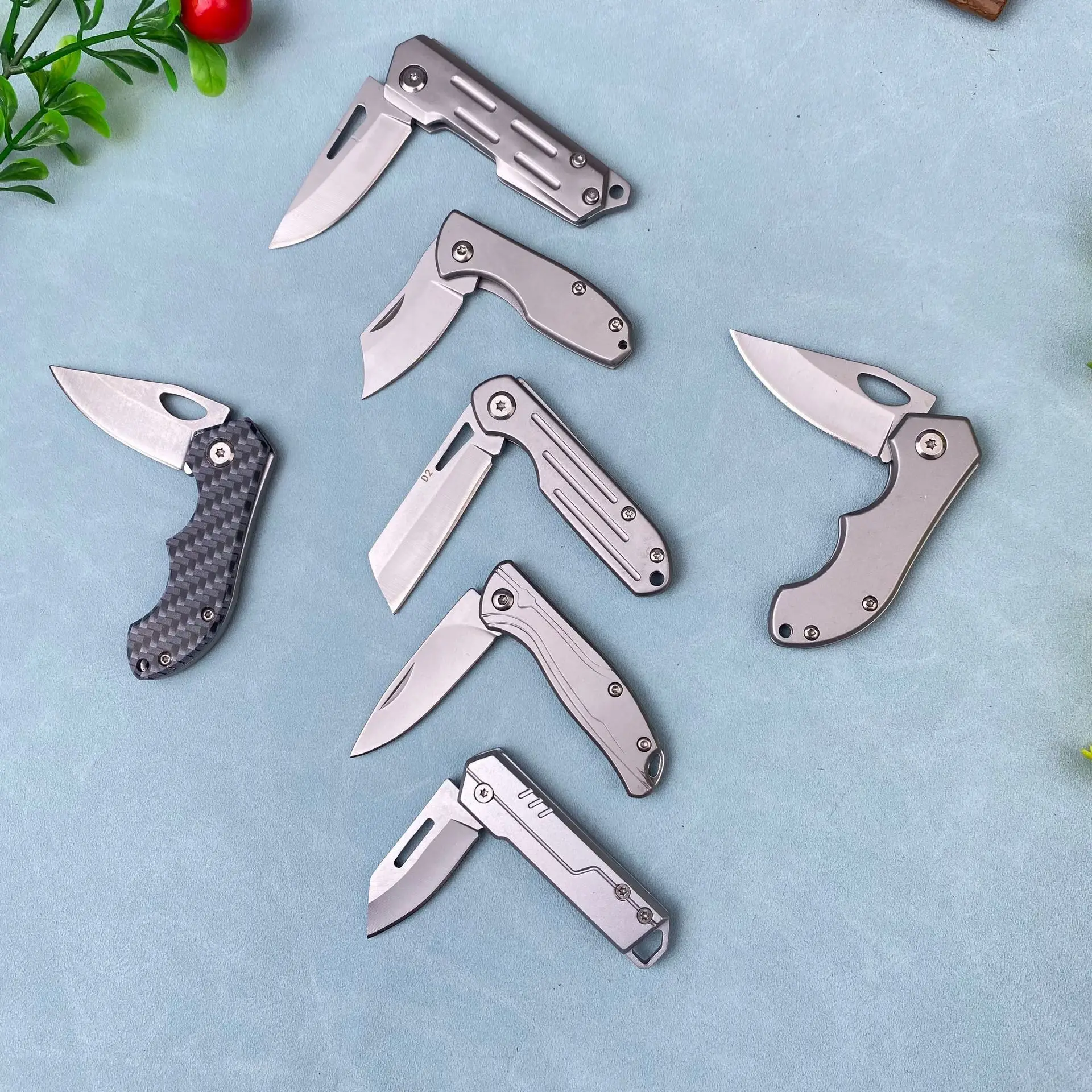 Sandblasted Stainless Steel Pocket Knife Outdoor Camping Folding Knife Military Utility Hand Tool EDC Knife for Self Defense