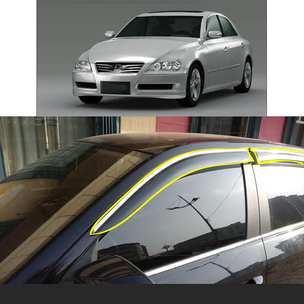 

Car Body Styling Sticker Plastic Window Glass Wind Visor Rain/Sun Guard Vent For Toyota Reiz Mark X 2005 2006 2007 2008 2009