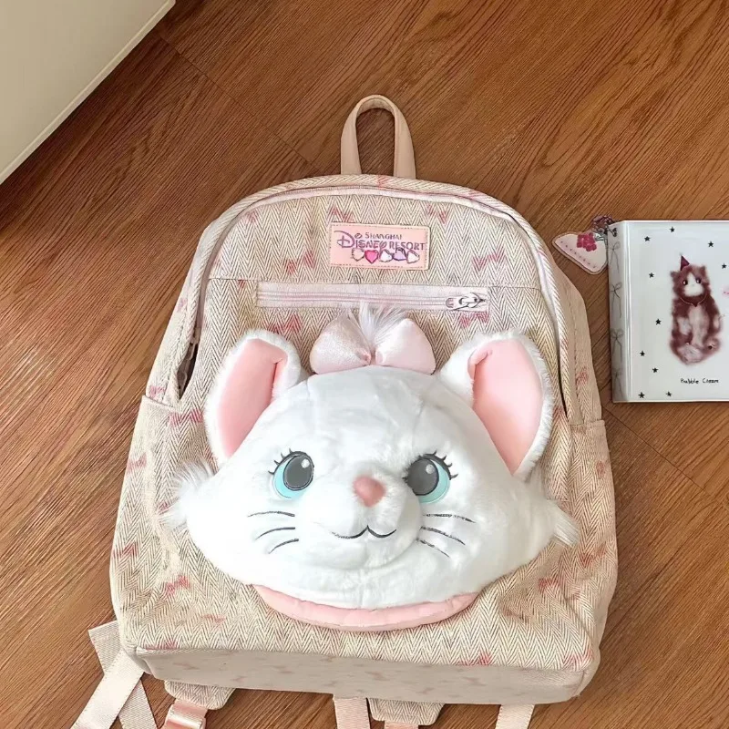 حقيبة ظهر ديزني الجديدة كارتونية لطيفة ماري كات للطلاب الجامعيين كاجوال متعددة الاستخدامات خفيفة الوزن لطلاب المدارس الثانوية #4
