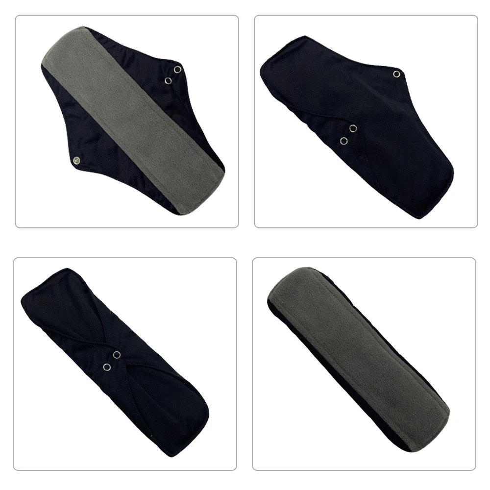 10 قطع مجموعة منصات الحيض قابلة لإعادة الاستخدام للنساء قابل للغسل الخيزران الفحم المناديل الصحية صديقة للبيئة القماش فترة منصات #6