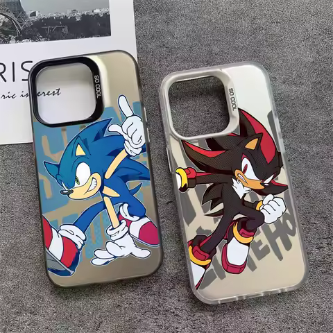 Cartoon S-sonic Phone Case For IPhone 17 16 15 14 13 12 11 Pro Max X XR XSMAX Candy Matte Shockproof Back Cover