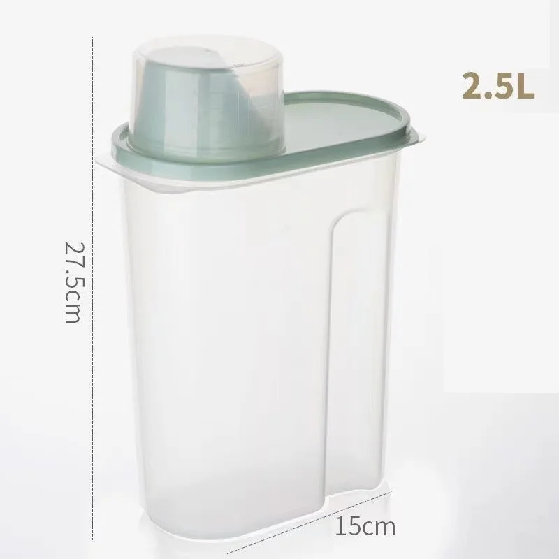 Dispensador de granos multifuncional portátil Gar sellado de plástico de 2,5l, contenedor de arroz, caja de almacenamiento de aperitivos y frutas