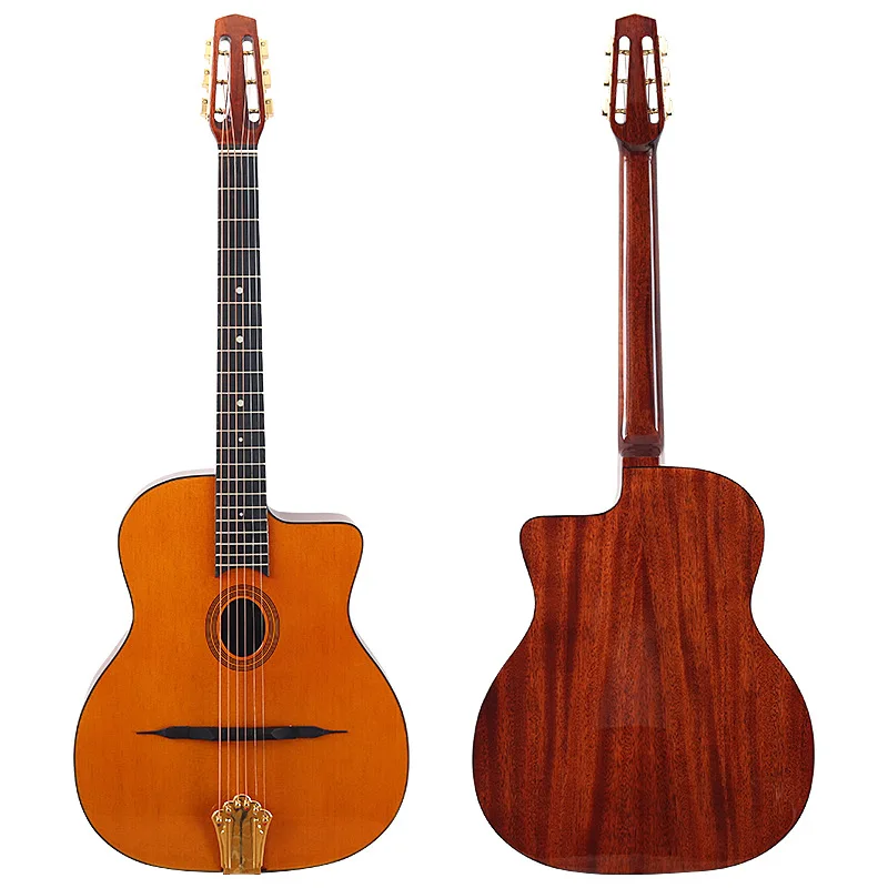 

41 Inch Single Board Folk Guitar 6 Strings - Orange Small Mouth Spruce Top, Sapele Back/Sides, Matte Maple Edge