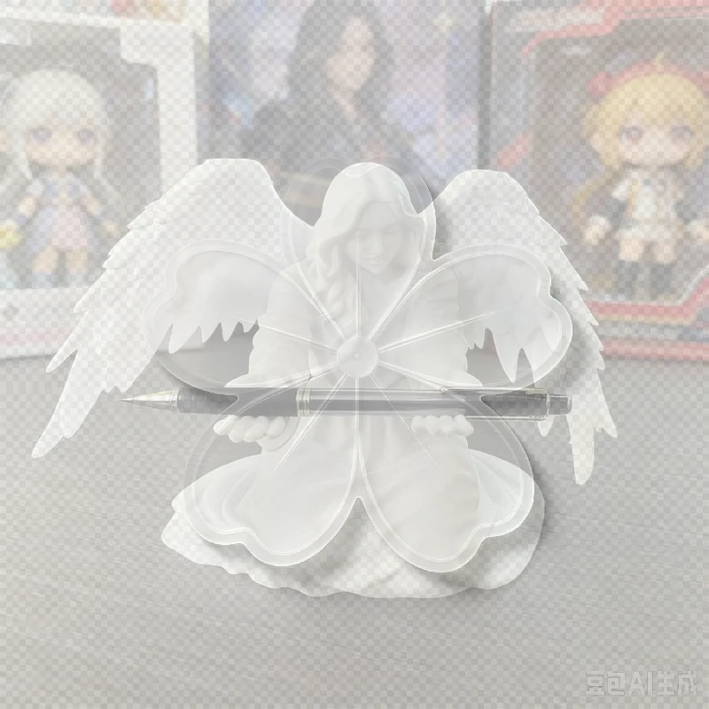 3D Printed Plastic Angel Pen Stand Desktop Organiser Rack Pen Holder Plastic Non-Slip Base Stable Desktop Organizer Gift Idea