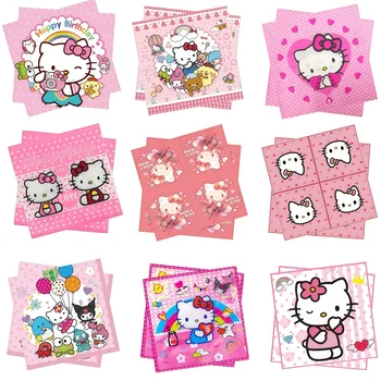 Hello Kitty Napkins Birthday party Decoration Girl Hello Kitty tissue Hello Kitty Towel Baby Shower Kitty Party Favors Supplies